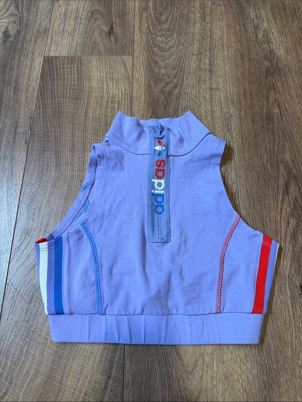 adidas Crop Tank with quarter zip SZ XS